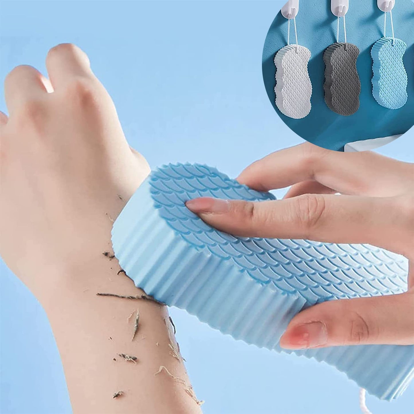 Kids Magic Bath Sponge – Ultra Soft Exfoliating Body Scrubber | Gentle Dead Skin Remover For Kids & Adults | Daily Bath Massage Cleaning Sponge