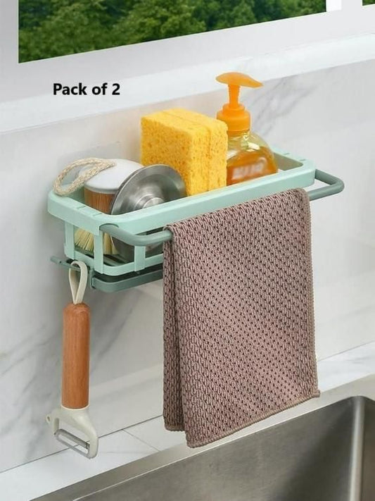 Retractable Hanging  Organizer – Space-saving Shower Rack( pack of 2)