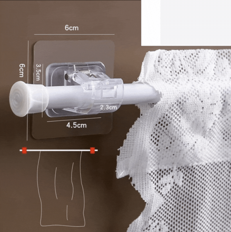 WallMate Adjustable No-Drill Rod Holder